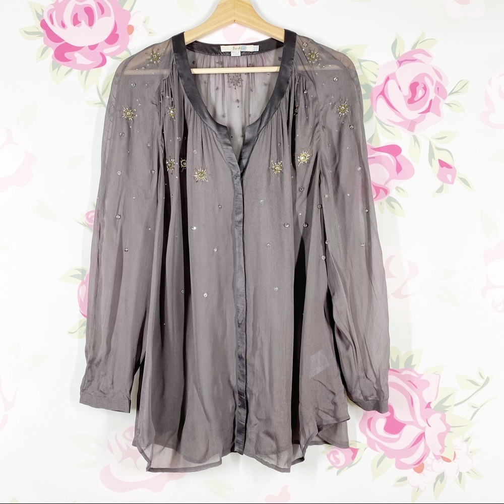 Boden Beaded Silk Blend Blouse 12